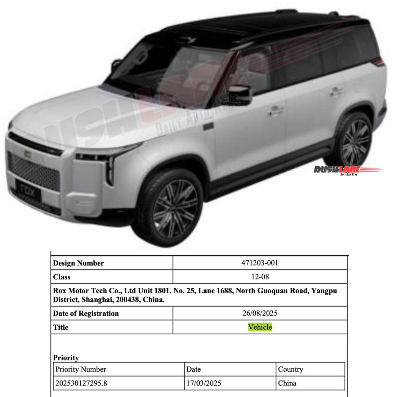 Rox 01 Hybrid SUV Patented In India