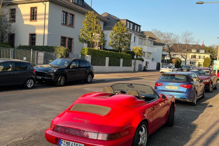 Casually parked in a neighborhood [Porsche 964 Speedster]