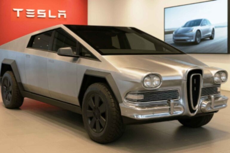 Tesla Cybertruck electric pickup truck parked outdoors, model facing sales decline and multiple recalls in 2025