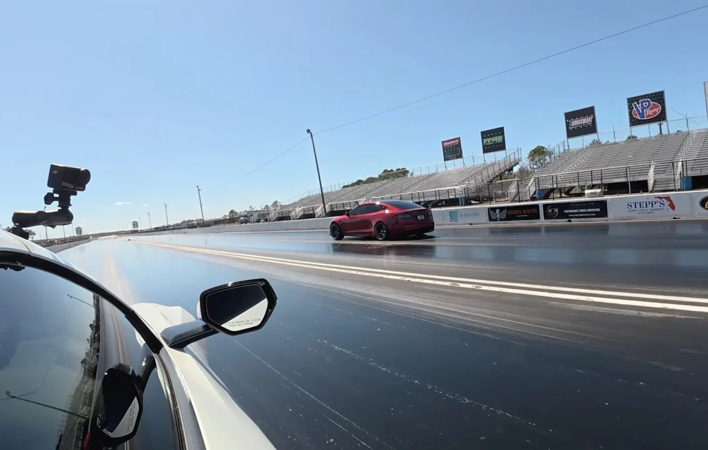 A Tesla Model S Plaid vs 2026 Corvette ZR1 drag race rematch reveals the real winner after three runs at Bradenton Motorsports Park