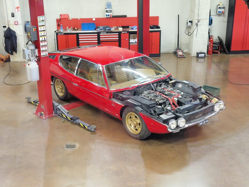 Saw this [ Lamborghini Espada ] getting some maintenance.
