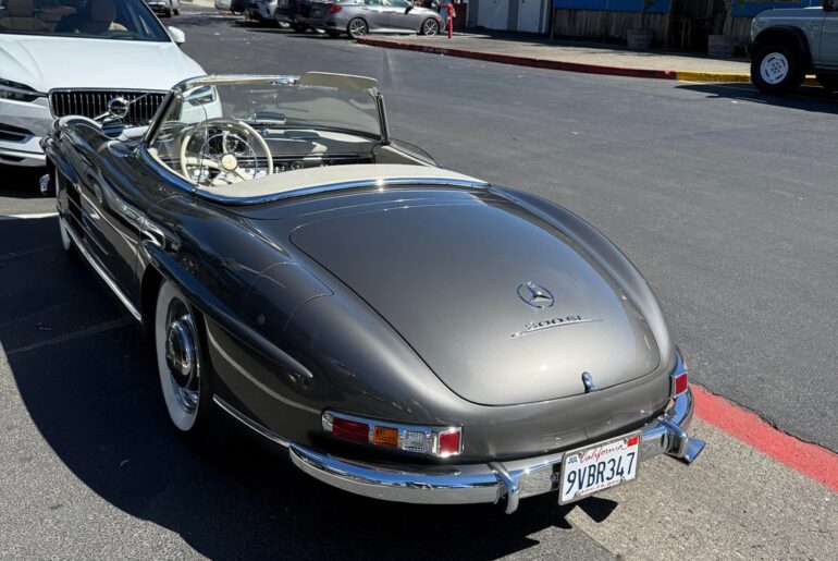 [Mercedes 300SL Roadster] in shopping center parking lot. First time seeing on in person!