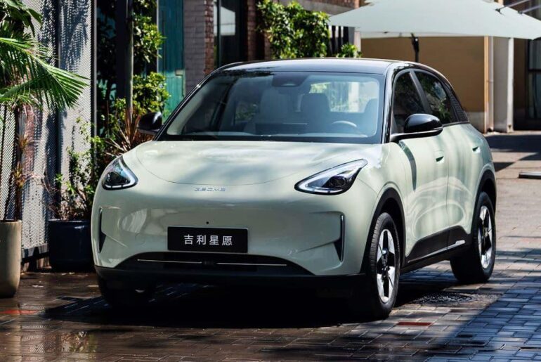 The Geely EX2's high trim model comes with exterior speakers that you can use to blast your music to harass people with