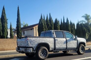 Truck testing caravan in Orange County, California