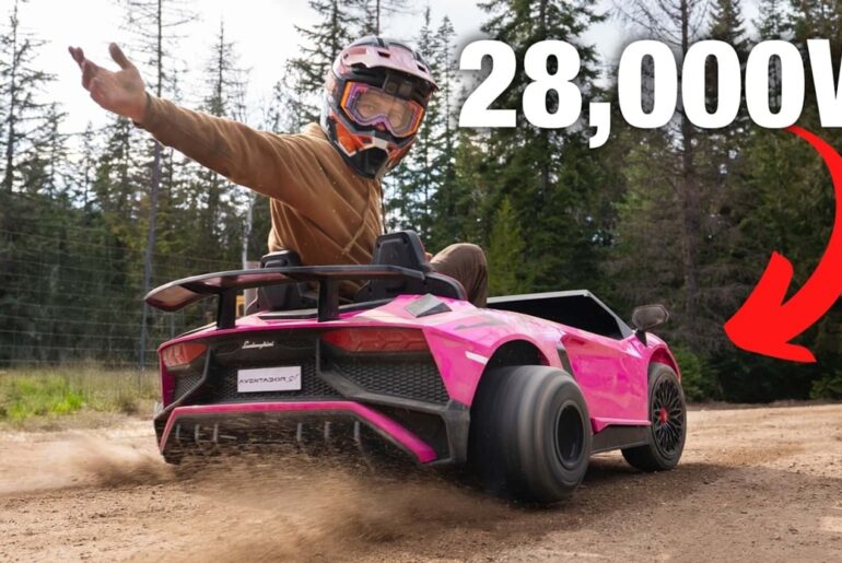 What If You Add EV Motorcycle Boost to a Lamborghini Power Wheels?