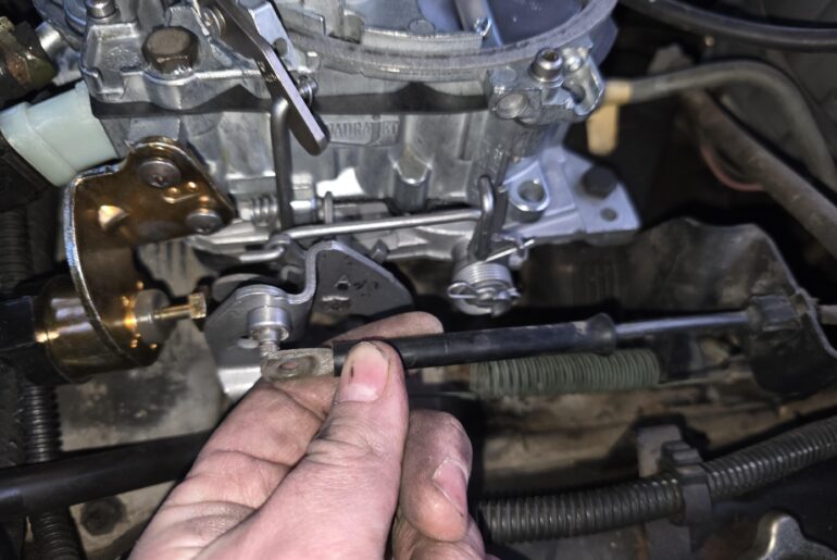 Throttle cable to short.