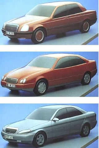 Early design proposals by Mercedes-Benz for the W210.