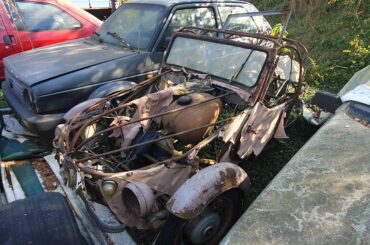 This one is even weirder in this condition - Velorex 16 after losing its faux leather skin. Like a skeleton of a decayed animal