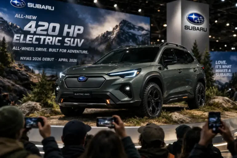 Subaru Unveils 420 HP AWD Electric SUV Ahead of NYIAS 2026, Expanding Its EV Lineup