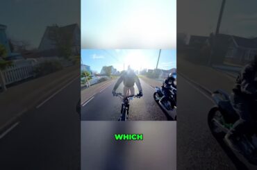 Cyclist Keeps Up With Motorbike: Epic Electric Bike Power! #shorts