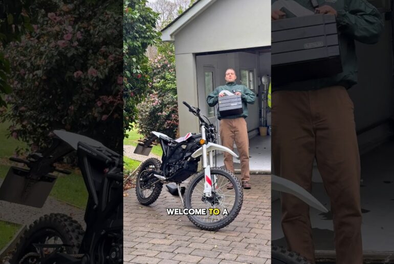 Removable battery on an off road motorbike