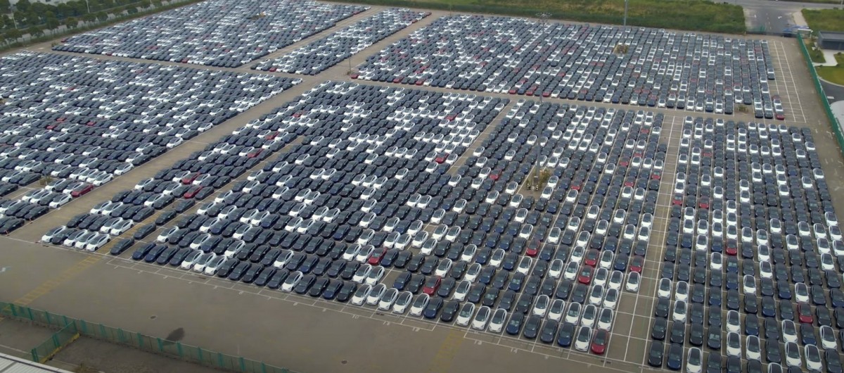 Unsold Teslas are piling up at carparks across the US
