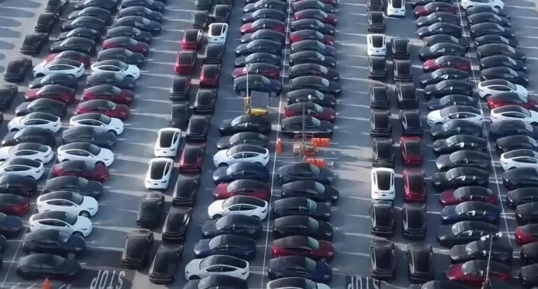 Tesla’s parking lots are full as the brand hits a new surplus record