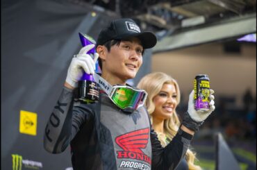 Jo Shimoda Podiums at Detroit Supercross 🏆  | Honda HRC Progressive