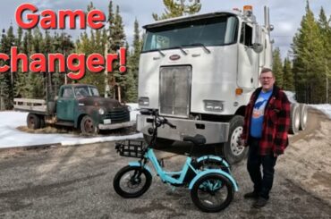 MoonCool E Bike review and first START and drive for STUBBY #mooncool #cabover #Peterbilt