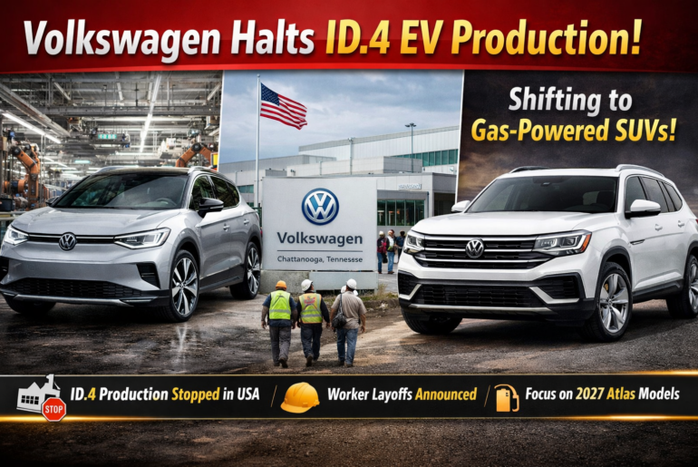 Volkswagen Halts ID.4 EV Production in US, Shifts Focus to Gas-Powered Atlas SUVs