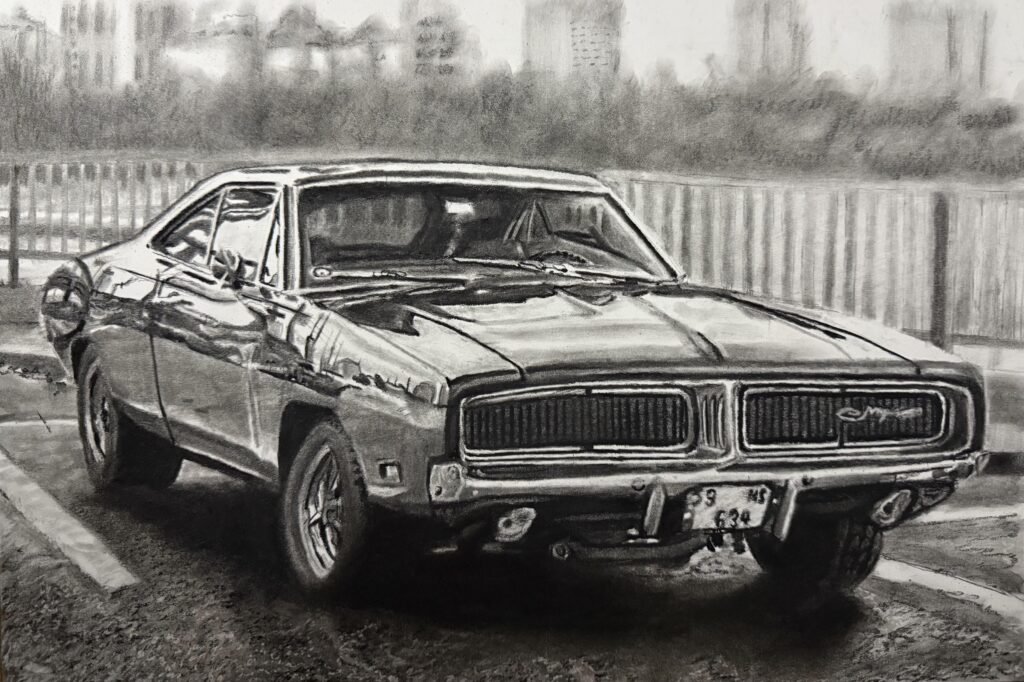 My drawing of a 1969 Dodge Charger