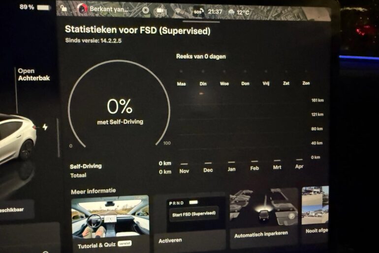 Tesla FSD (Supervised) in Europe Debuts New Stats Screen