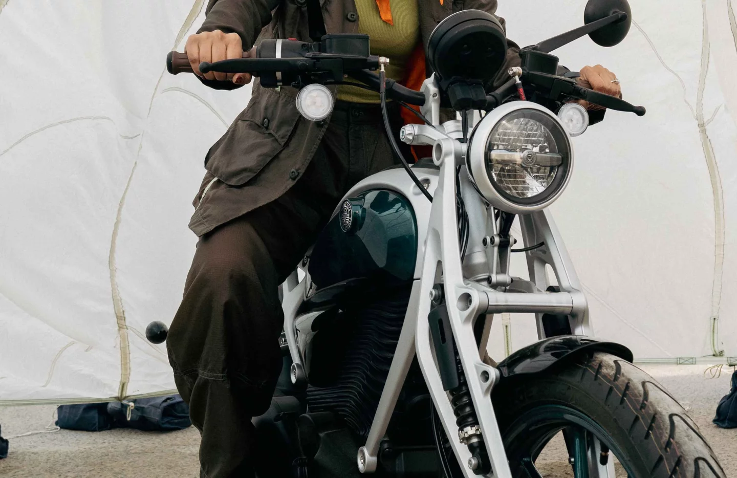 You get the WWII-era girder-style front forks in there