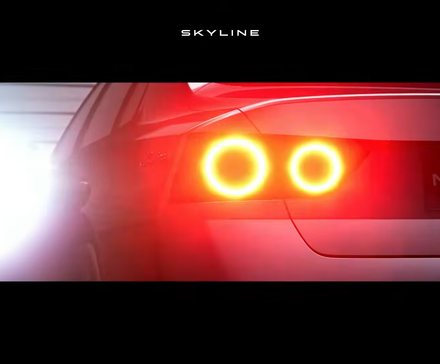 Skyline Teaser Rear lights illuminated