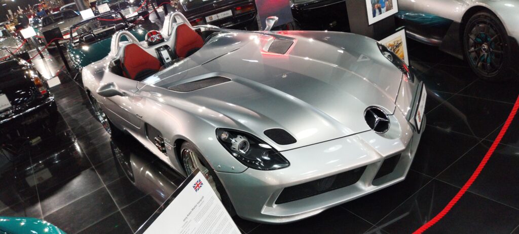 Not a very good picture, but here's a Mercedes-Benz SLR McLaren Stirling Moss Edition [8160x3672]