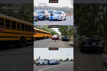 "2025 Test Extreme Braking:BYD vs Tesla vs XIAOMI
