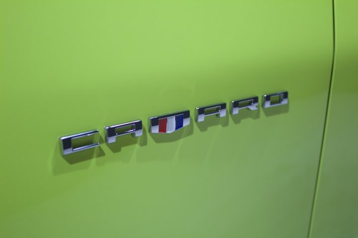 Badging on the Chevy Camaro.
