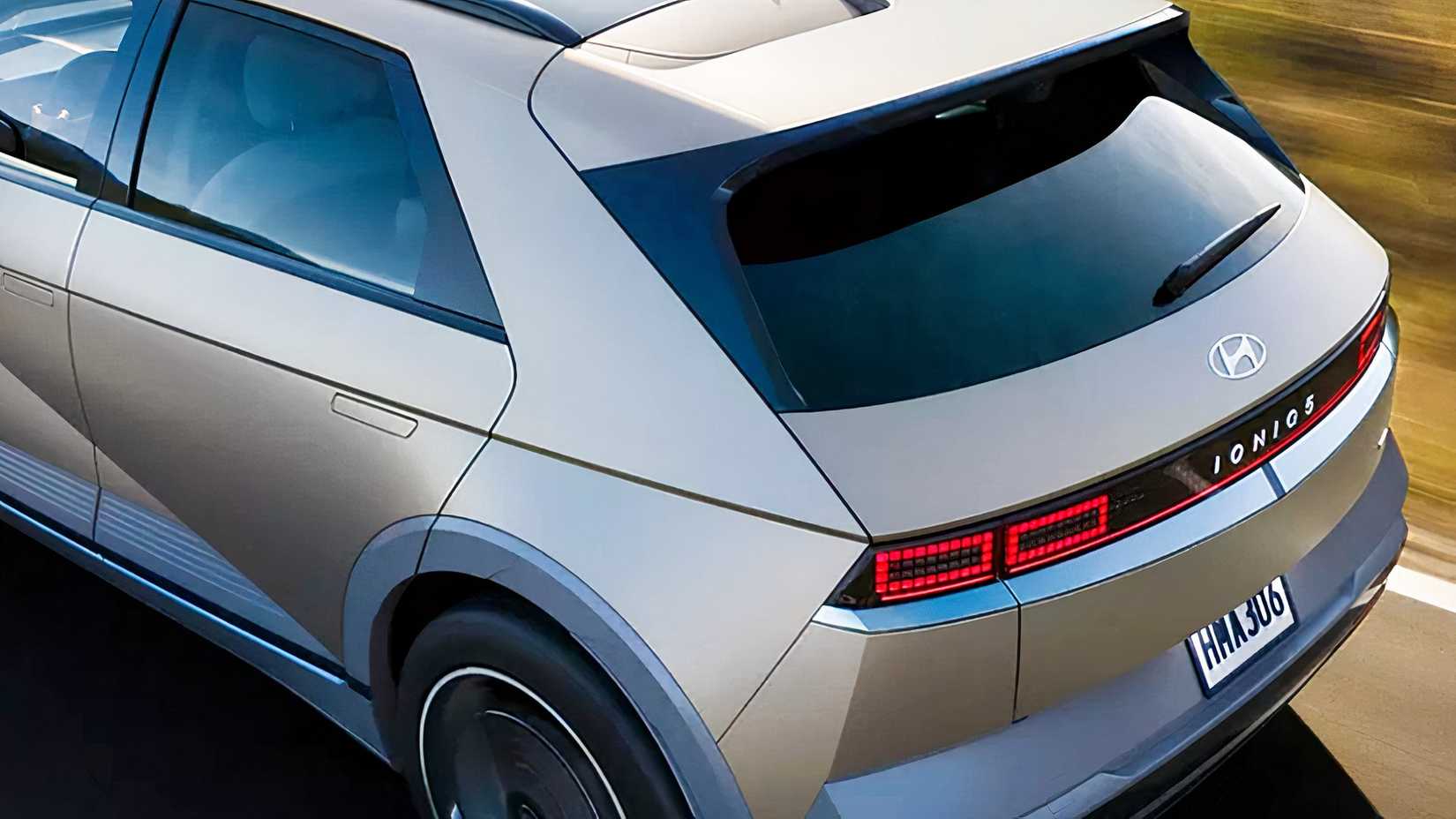 2026 Hyundai Ioniq 5 rear shot close-up in motion