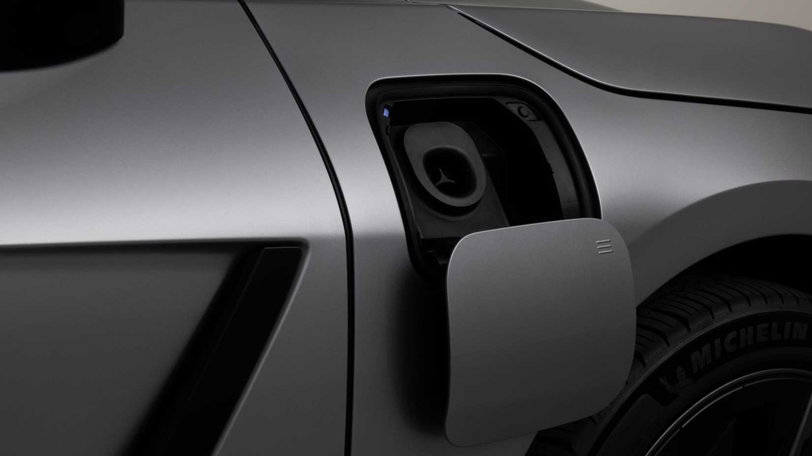 Close-up shot of a 2026 Lexus ES 500e AWD Charging Port