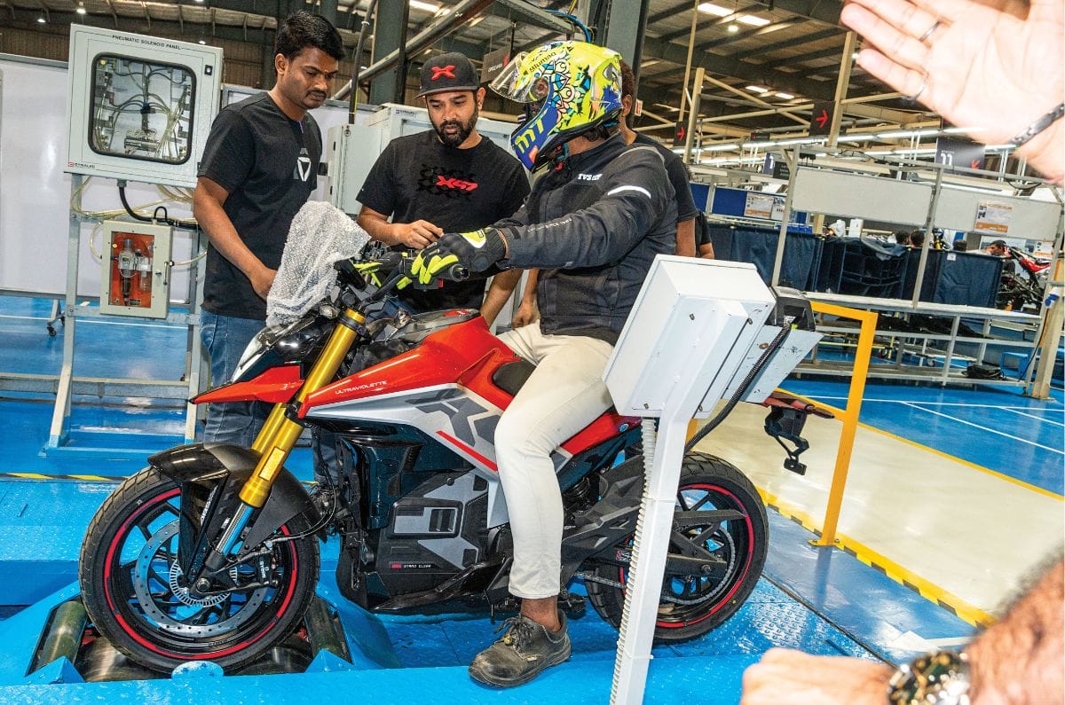 Ultraviolette X-47 on a dyno