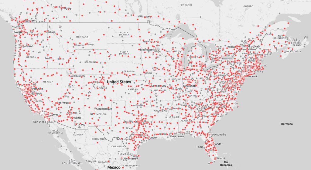 The Tesla Supercharging network in the US: April 17, 2026. (Image credit: Tesla)