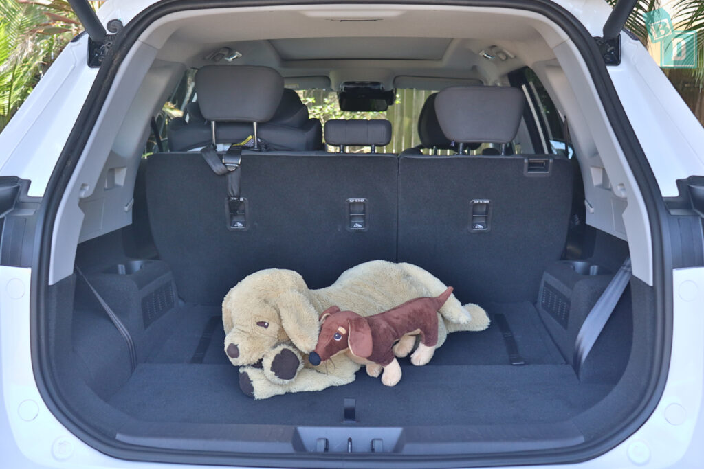 2025 Chery Tiggo 8 Plug-in Hybrid boot space for dogs with two rows of seats in use