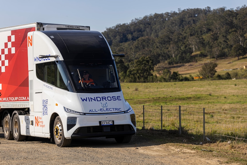 Man driving a truck.