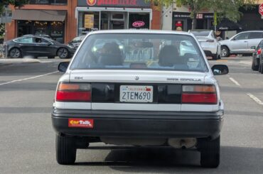 1990 Toyota Corolla DX, the official car of having a CarTalk bumper sticker