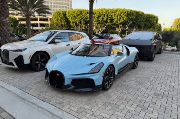 [Bugatti Mistral] at the hotel valet