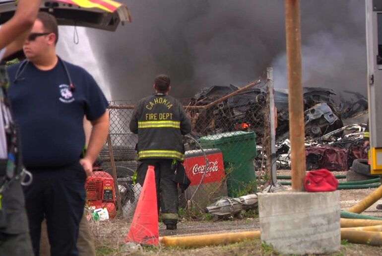 Electric car battery caused massive fire, damaging 100 cars at St. Clair County tow lot