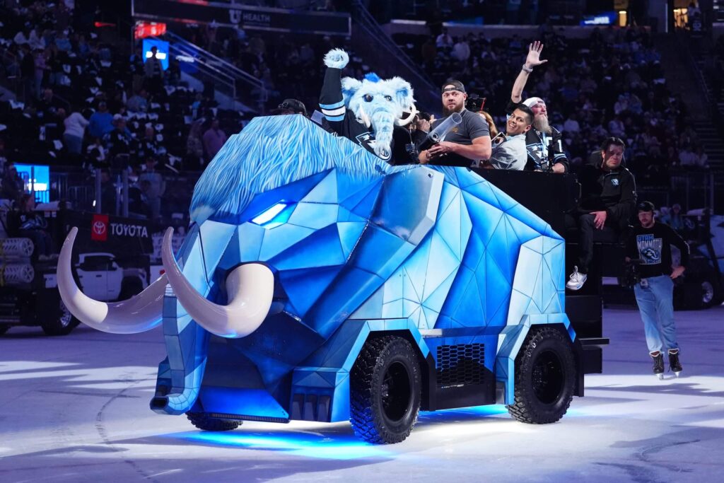 Zammoth - A "fan mobile" built by the NHL's Utah Mammoth out of a decommissioned Zamboni from the 2002 Winter Olympics. It no longer functions as a Zamboni but instead gives fans rides around the rink.