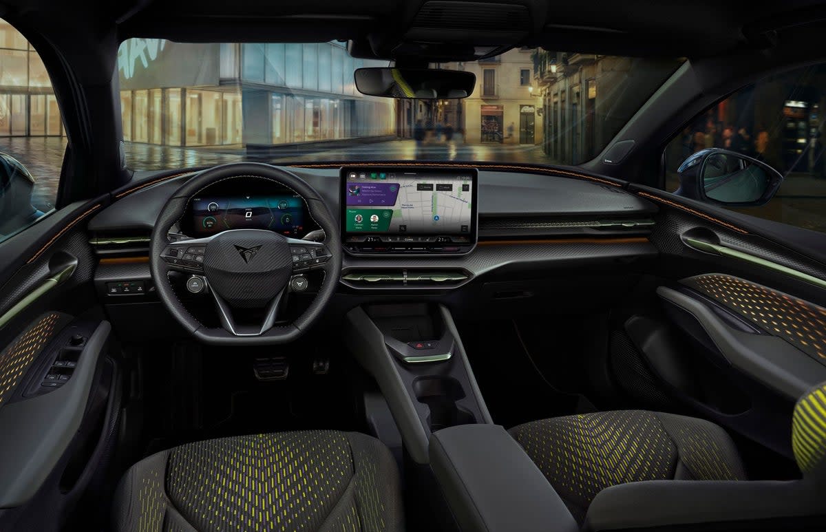 The Cupra Raval interior impresses with its quality and lighting tech, but an old-school touchscreen still has old-school problems (Cupra)