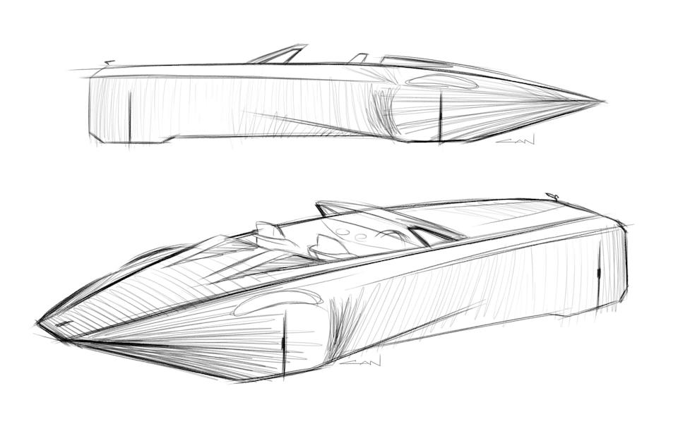 Can Karaismail's biro sketch of the Art Deco era-inspired car