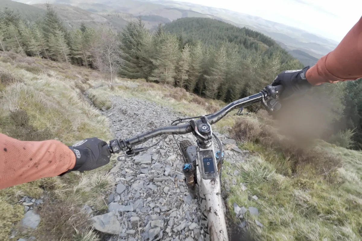 Loose rocks on trail