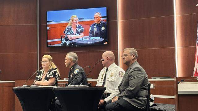 Lynne Martzall, Executive Director of Communications and Intergovernmental Affairs for the city, moderated an e-bike public safety panel consisting of Police Chief Mock, Fire Chief John Whalen and Parks and Recreation Director Rob Hunter.