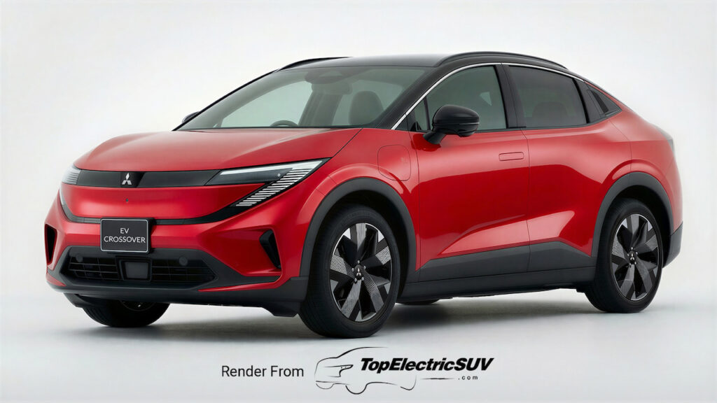 Mitsubishi electric SUV based on the Leaf for the U.S. and Canada rendering