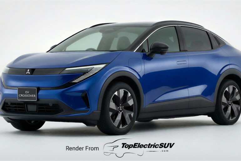 Mitsubishi SUV based on the 2026 Nissan Leaf illustration