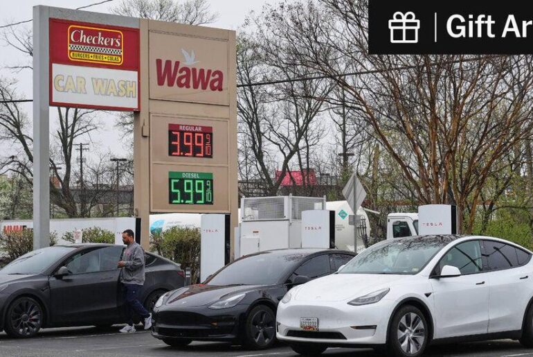 ‘Twelve Dollars for Two Gallons’: E.V.s Lure Drivers as Gas Prices Rise (gift article)