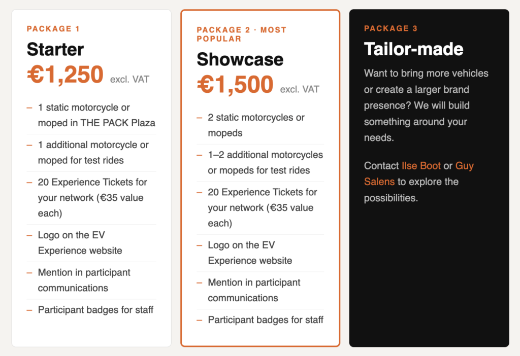 THE PACK Plaza - EV experience - THE PACK - Electric Motorcycle News