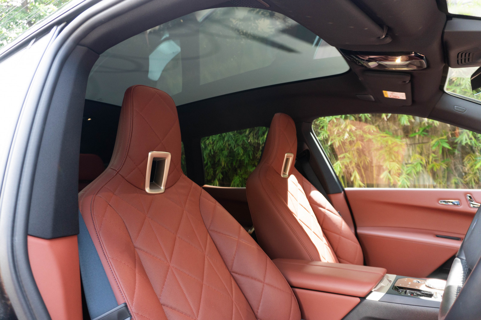 The minimalist cabin uses natural leather, recycled wool, and crystal accents. PHOTO: Arfin Kazi