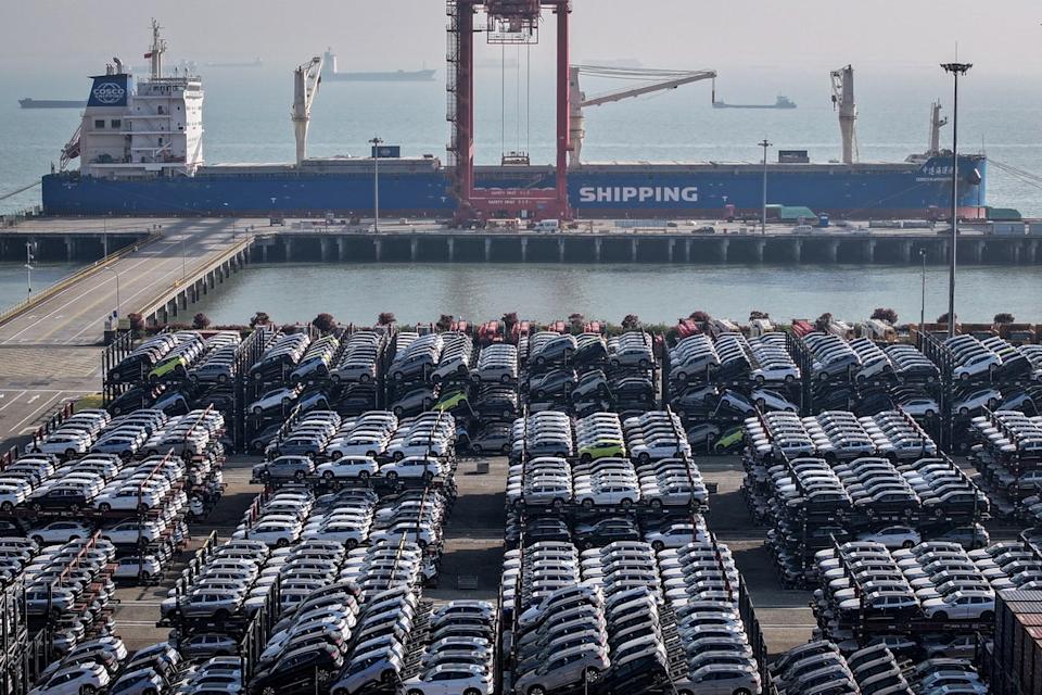 Americans won’t be able to get their hands on the Chinese EVs, at least not any time soon, because of steep tariffs and regulations (CN-STR/AFP via Getty Images/China OUT)