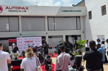 Autopax unveils the Cheche electric motorcycle during a launch event in Nairobi, alongside its battery-swapping infrastructure rollout.