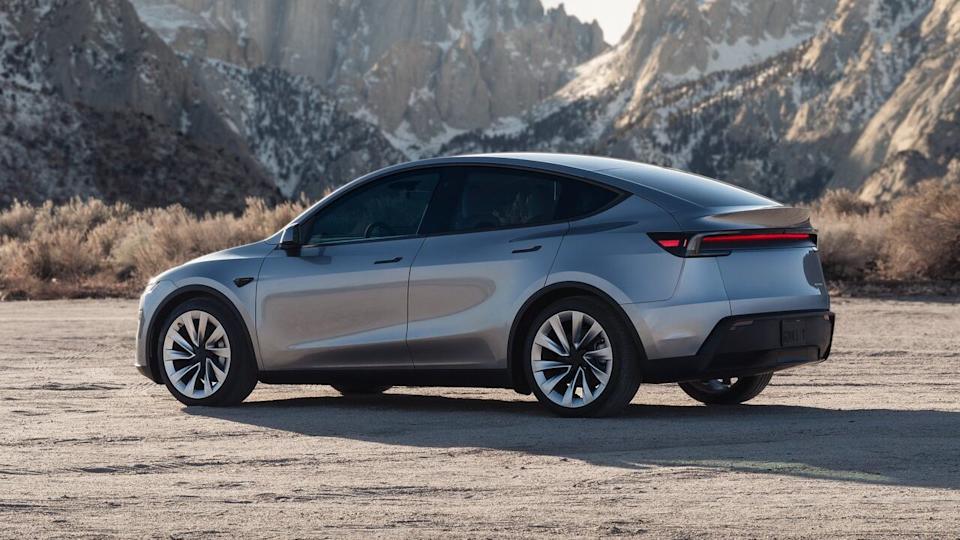 2025 Tesla Model Y side view.