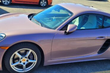 [Porsche Cayman] in a colour I've never seen on any Porsche before.